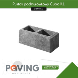 Drewbet Cubo K1 19x50x22 cm platynowy