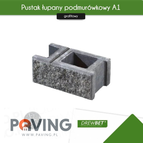 Pustak łupany podmurówkowy Drewbet A1 16x38x22 cm