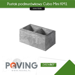 Pustak podmurówkowy Drewbet Mini Cubo KM1 16x38x22 cm - szaro-biały